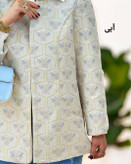مانتو ژاکارد ترک طرح گل برجسته