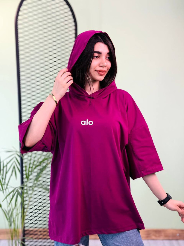 تیشرت باکسی کلاهدار alo