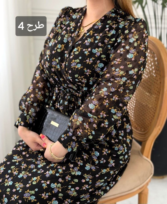 پیراهن بلند حریر آستر دار